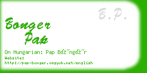 bonger pap business card